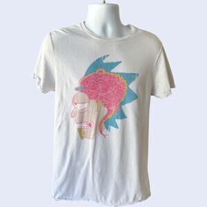 Rick & Morty Loot Wear “Rick’s Brain” Graphic Tee White Men’s M Streetwear